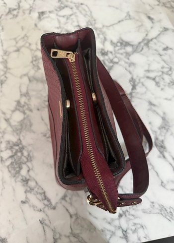 Bordo Deri Kadın Çanta - Görsel 4