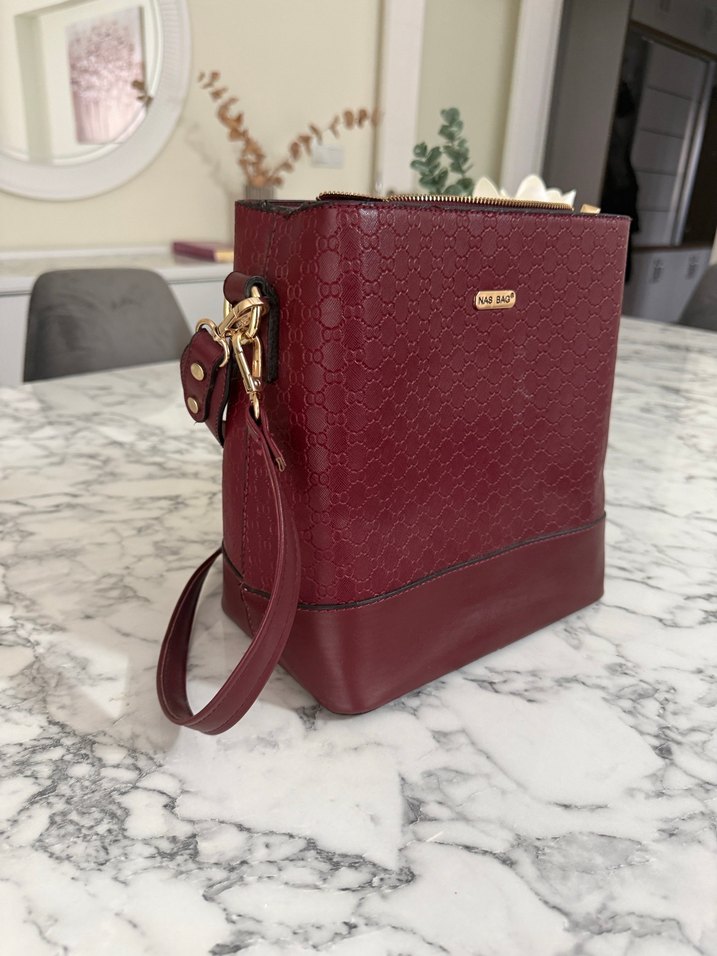 Bordo Deri Kadın Çanta - Görsel 2