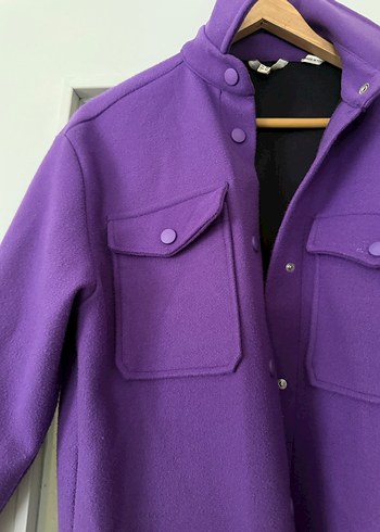 Mor Düğmeli ceket gömlek - Görsel 2