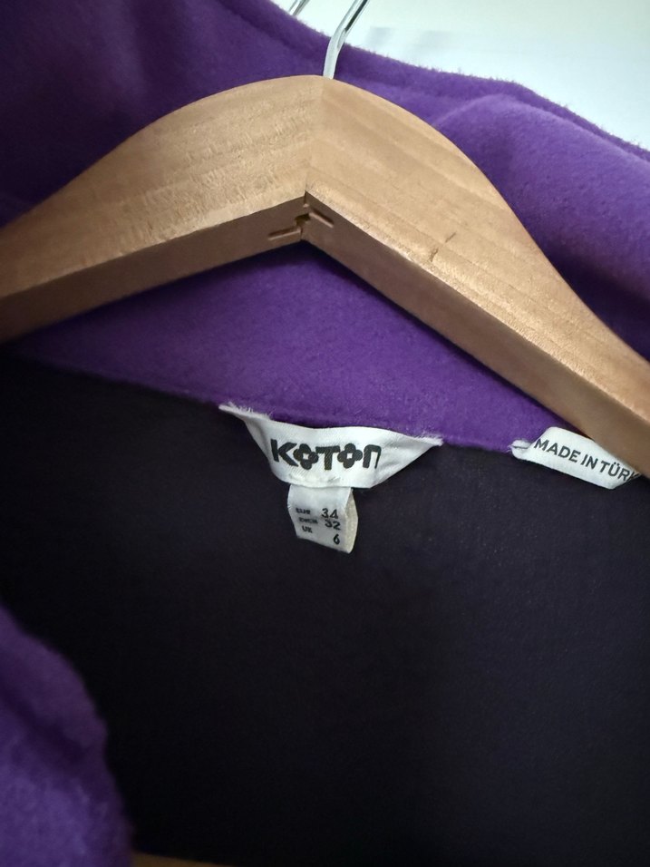 Mor Düğmeli ceket gömlek - Görsel 3