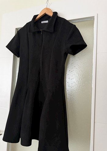 Siyah Kısa Kollu Midi Goth Elbise - Görsel 6