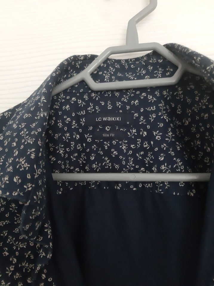 Uzun Kollu Düğmeli Erkek Gömlek Lacivert - Görsel 2