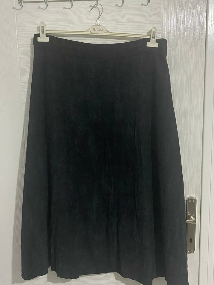 Siyah Uzun Keten Kadın Takım - Görsel 3