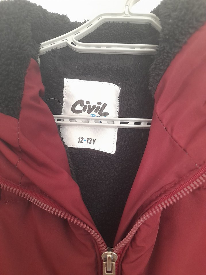 bordo fermuarlı erkek çocuk mont - Görsel 5