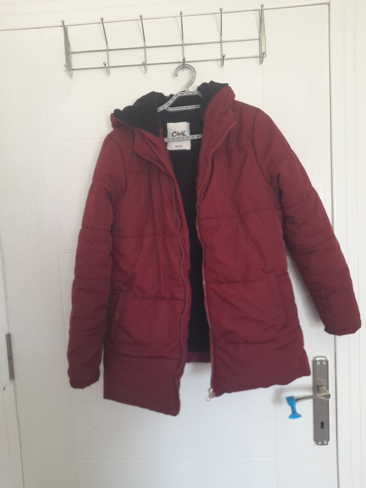 bordo fermuarlı erkek çocuk mont - Görsel 2