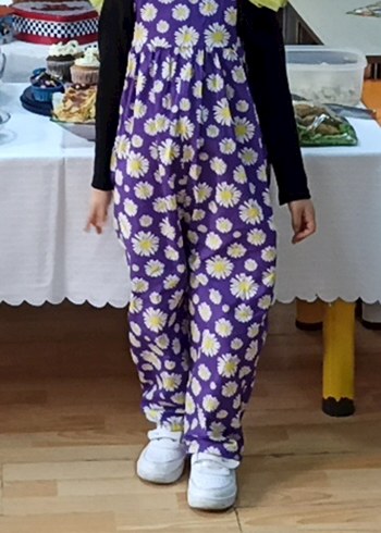 Rahat Kesim Mor Çiçekli Kız Tulum - Görsel 3