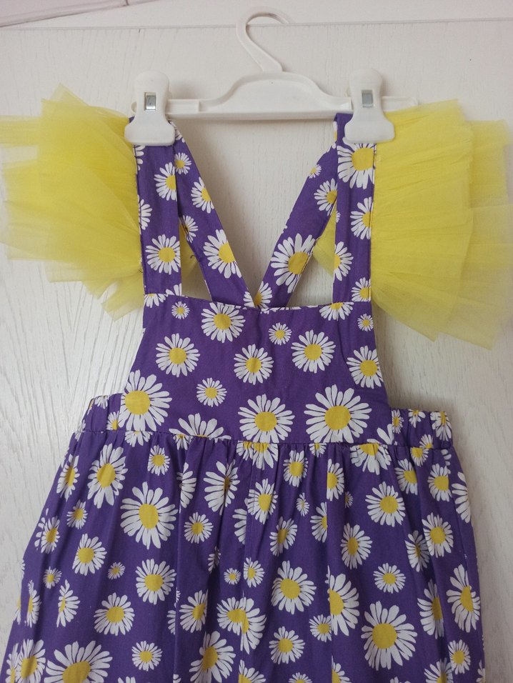 Rahat Kesim Mor Çiçekli Kız Tulum - Görsel 2