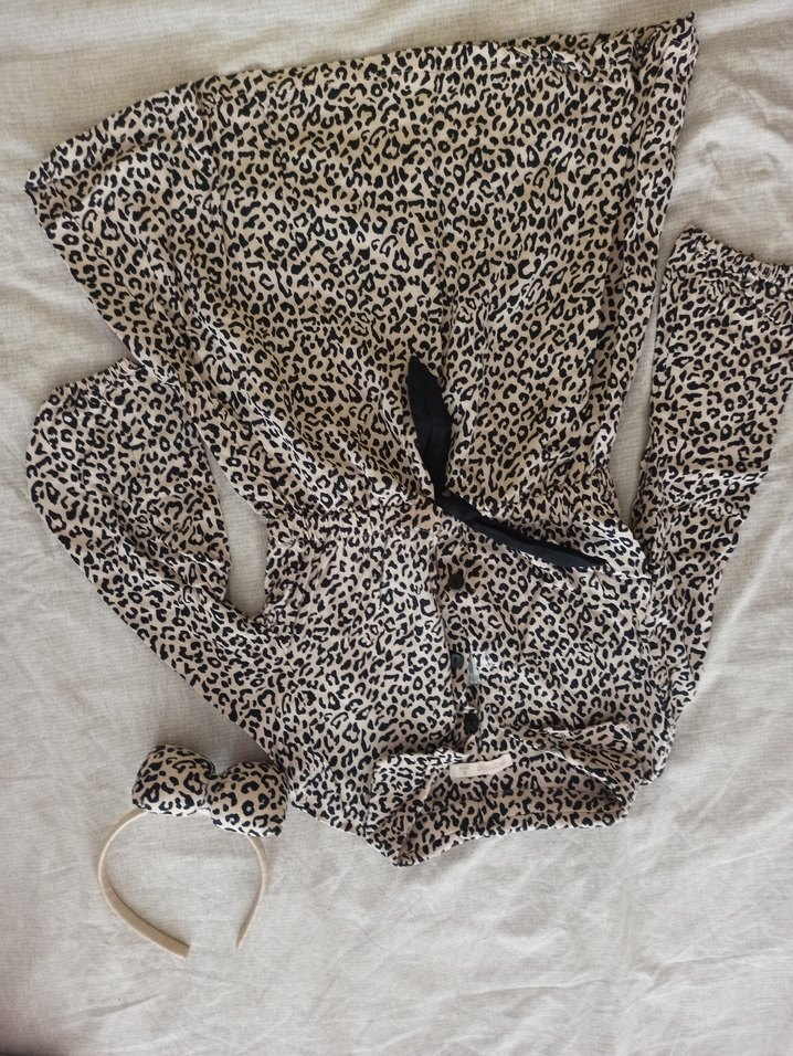 İdil baby mamino Leopar kız çocuk elbise - Görsel 3