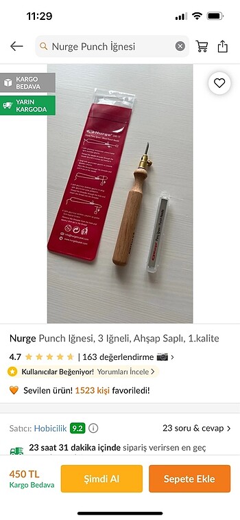 Beden Renk Punch iğnesi nurge
