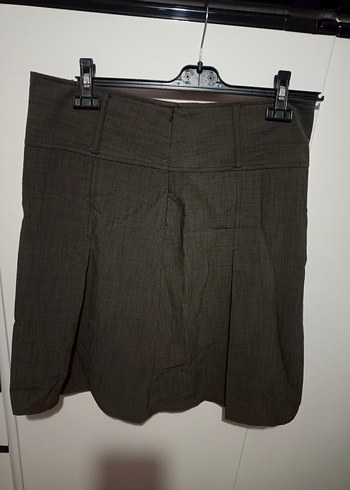 Keten Kumaş Pilili Mini Etek