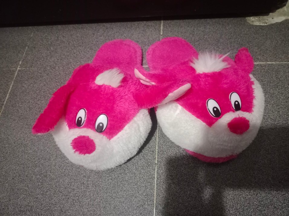 Kızlar için Renkli Peluş Terlik - Görsel 2