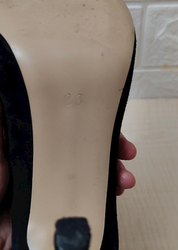 Siyah Süet Stiletto Kadın Topuklu - Görsel 4