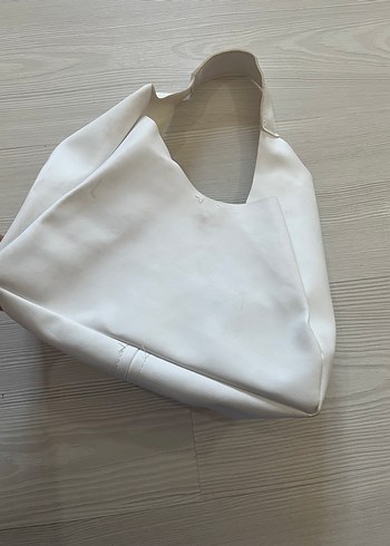 Beyaz Deri Minimalist Kadın Çanta - Görsel 2