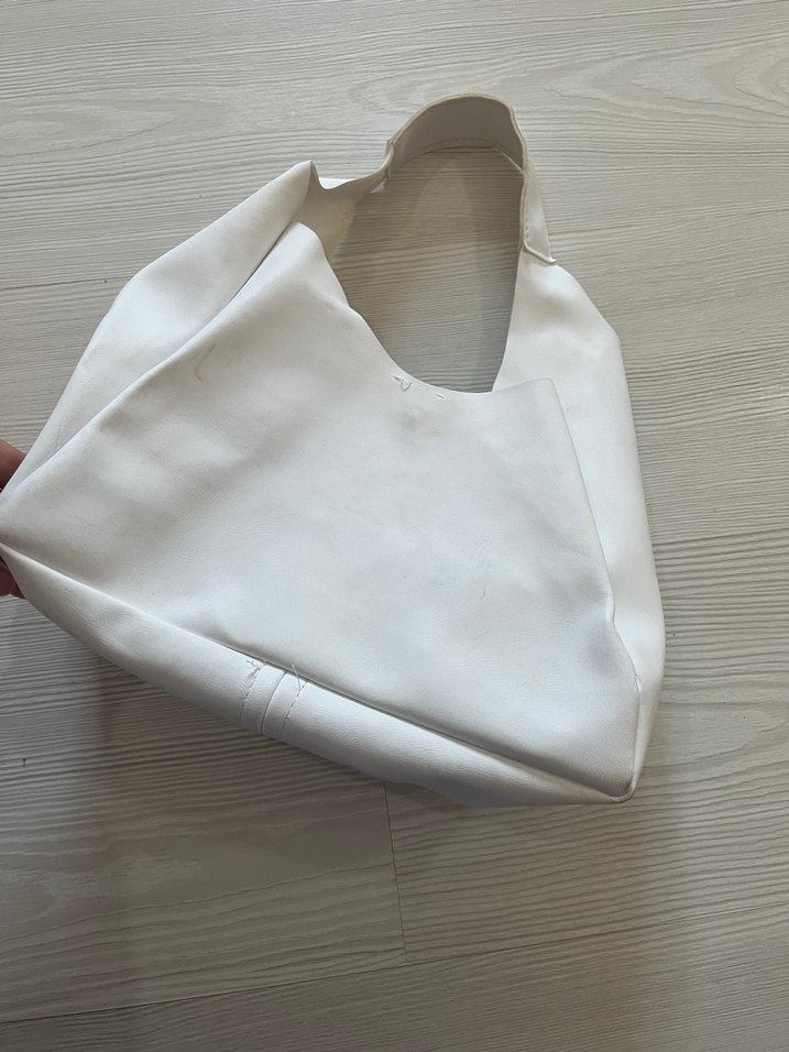 Beyaz Deri Minimalist Kadın Çanta - Görsel 2