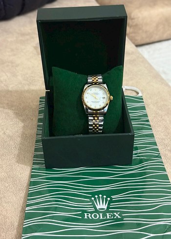 Beyaz Parlak Taşlı Rolex Kadın Saati - Görsel 4