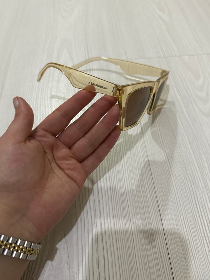 Şeffaf Kare Kahverengi Kadın Güneş Gözlüğü 3lü fiyat - Görsel 4