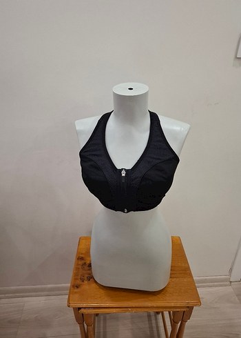 Siyah Goth Spor Sütyeni Fermuarlı Mini