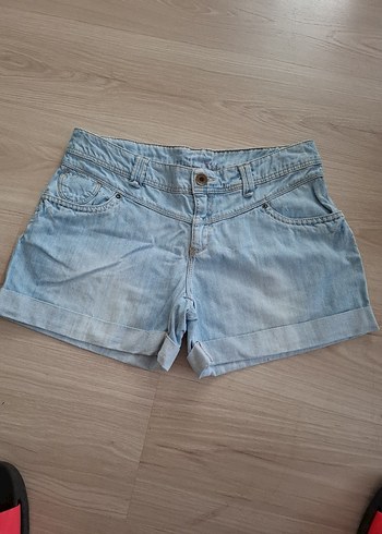 Kadın Bej Mini Denim Şort