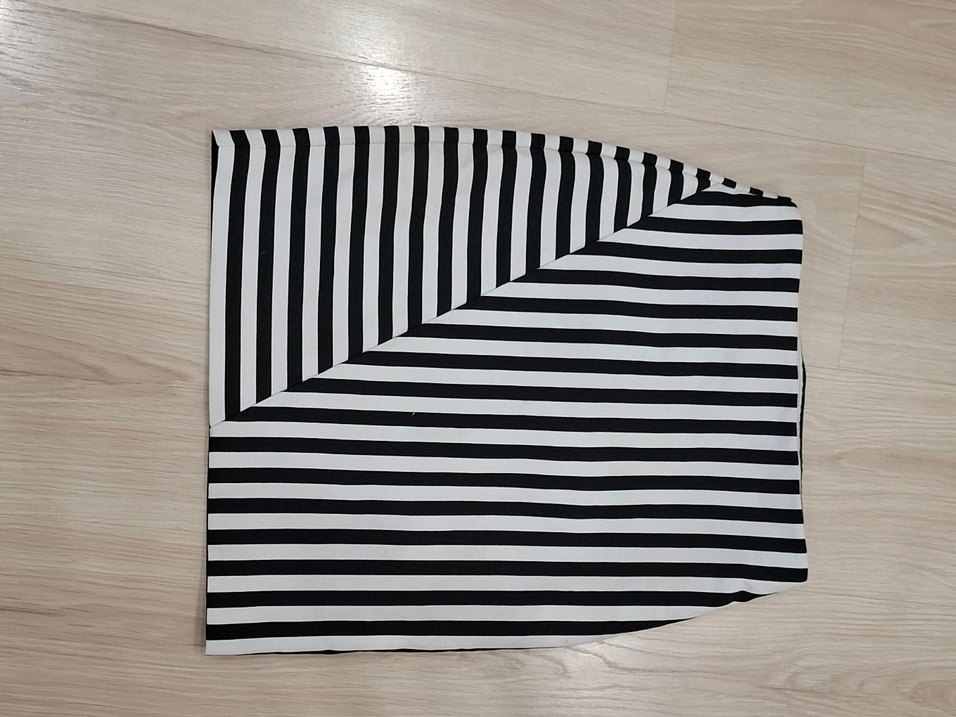 Çizgili Pilili Siyah Hamile Uzun Etek - Görsel 2