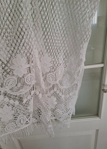 Dantel Detaylı Bohem Uzun Triko pareo - Görsel 6