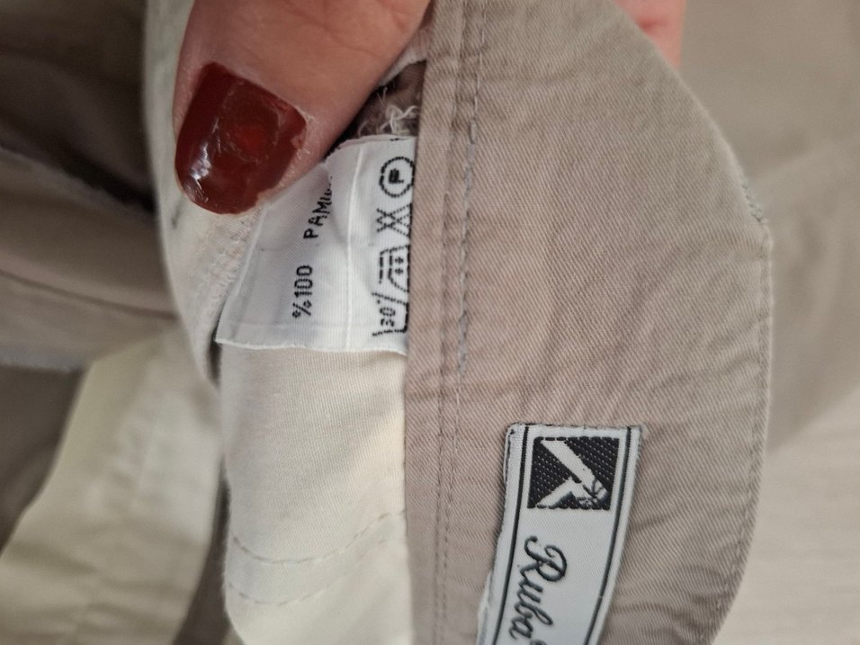 Bej Keten Erkek Mini Şort - Görsel 4