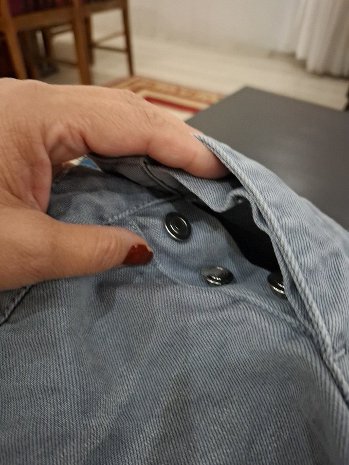 Gri Kadın 
erkek Salaş Mini Denim Şort - Görsel 2