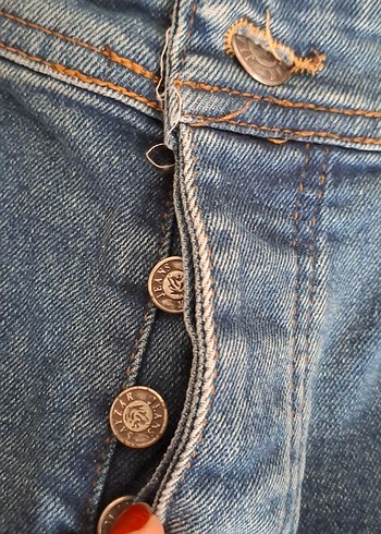 Mavi Rahat Kesim Kot Şort - Görsel 2