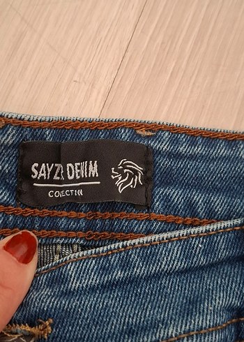 Mavi Rahat Kesim Kot Şort - Görsel 5