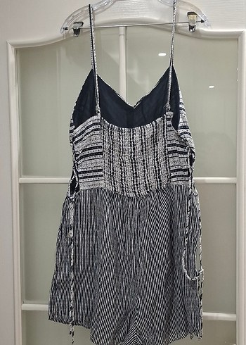 Gri Mini Askılı Pilili Tulum - Görsel 4