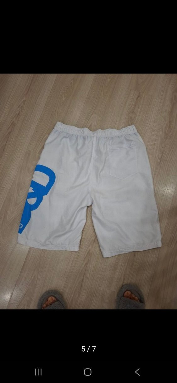 Erkek Beyaz Mini Desenli Şort - Görsel 5