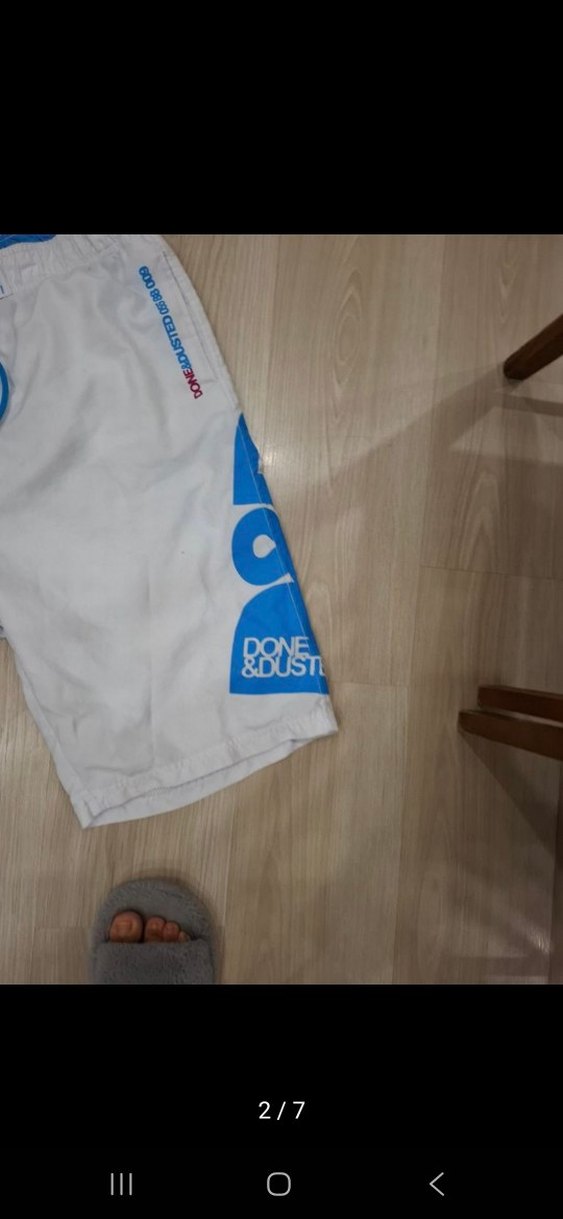 Erkek Beyaz Mini Desenli Şort - Görsel 2