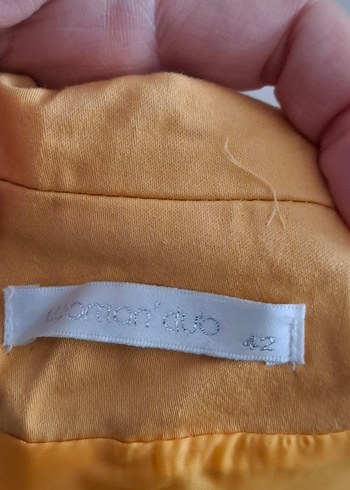 Düğmeli Bej Keten Kadın Blazer - Görsel 3