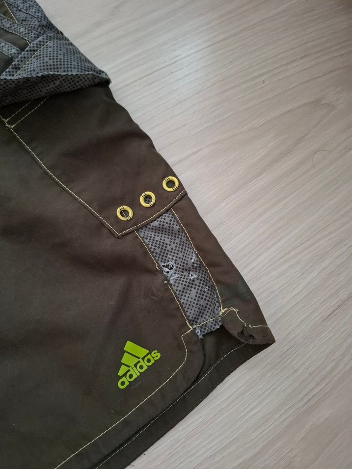 Gri Baskılı Bel Detaylı Erkek Mini Şort - Görsel 2