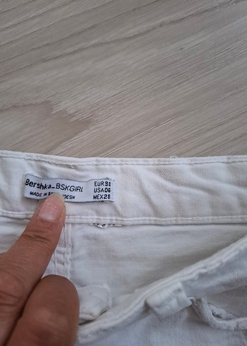 38 Beden beyaz Renk Beyaz Mini Kot Şort