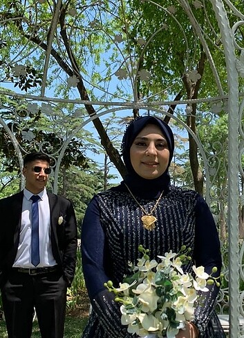 Tesettür nişanlık abiye