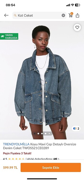 Trendyolmilla kot ceket s/m beden oversize