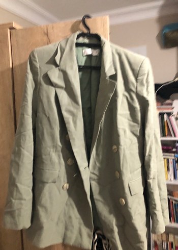 Yeşil Keten Kadın Blazer Ceket - Görsel 2