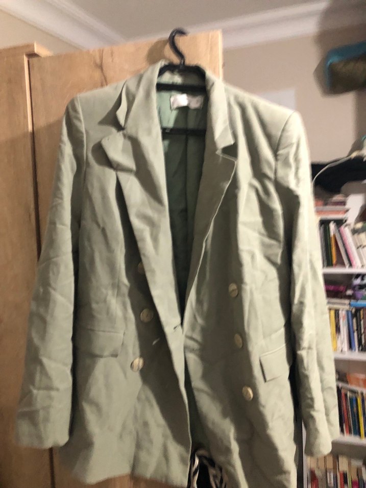 Yeşil Keten Kadın Blazer Ceket - Görsel 2