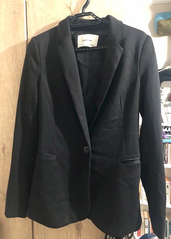 Düğmeli Siyah Kadın Blazer Ceket - Görsel 2