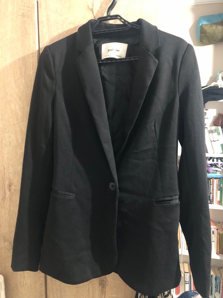 Düğmeli Siyah Kadın Blazer Ceket - Görsel 2