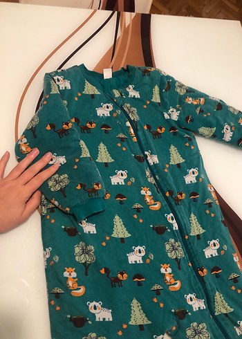 Erkek Çocuk Fermuarlı Yeşil Tulum Pijama 2 ürün - Görsel 2