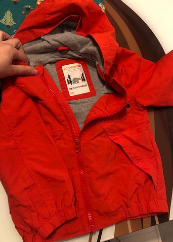 Kırmızı Fermuarlı Erkek Çocuk Yağmurluk - Görsel 4