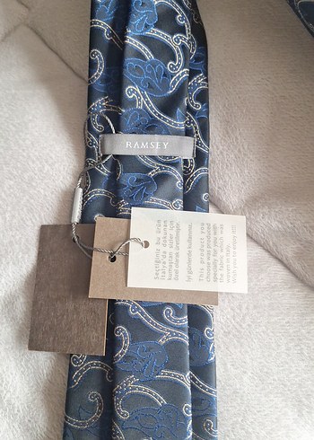 Gri ve Mavi Desenli Erkek Kravat Ramsey markadır - Görsel 6