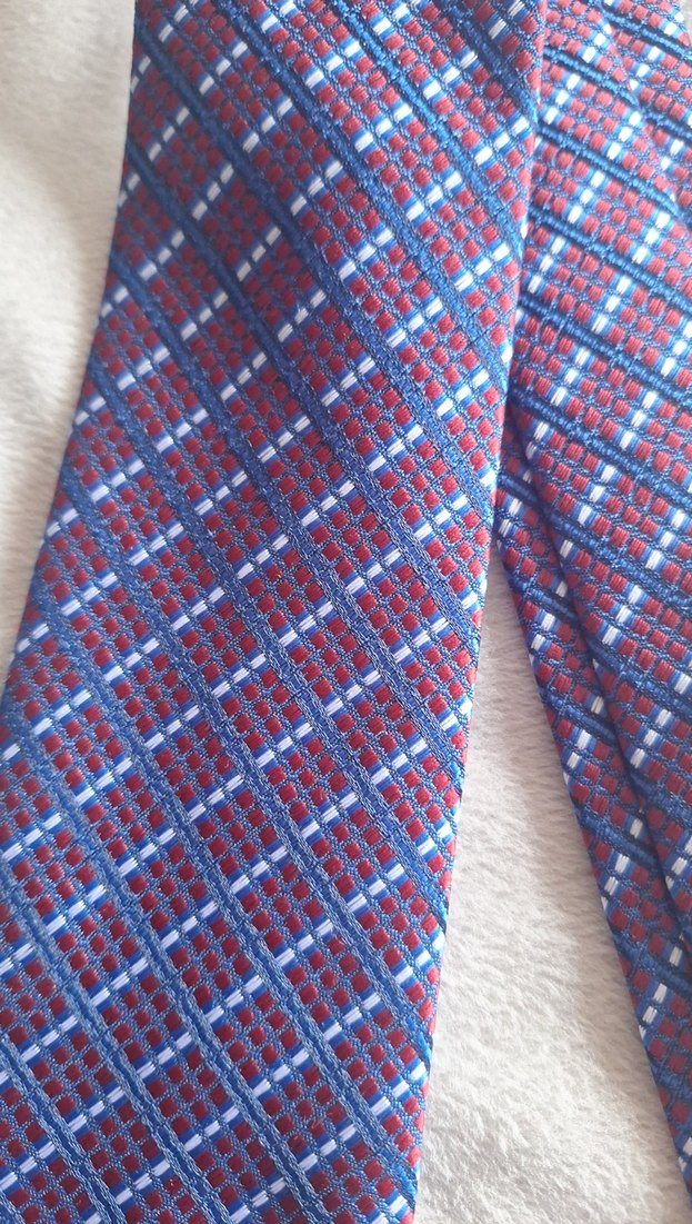 Bordo Ekose Desenli Erkek Kravat - Görsel 2