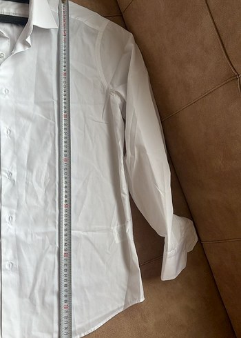 Düğmeli Beyaz Erkek Uzun Kollu Gömlek - Görsel 16