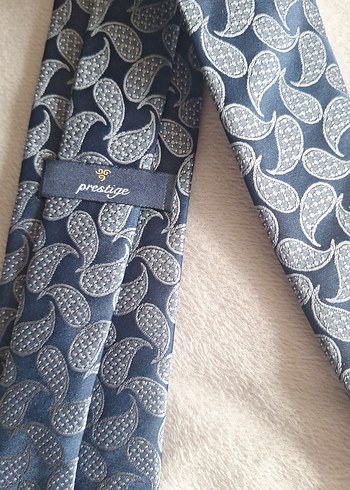 Gri Mavi Desenli Klasik Erkek Kravat - Görsel 3