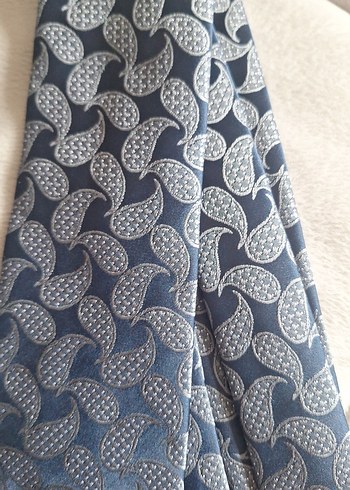 Gri Mavi Desenli Klasik Erkek Kravat - Görsel 2