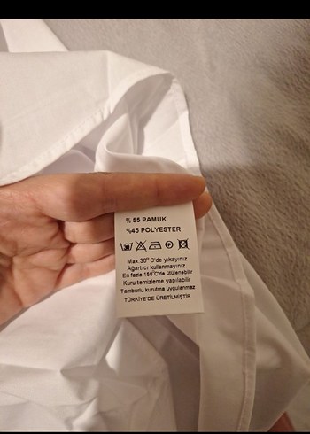 Beyaz Uzun Kollu Düğmeli Erkek Gömlek - Görsel 5