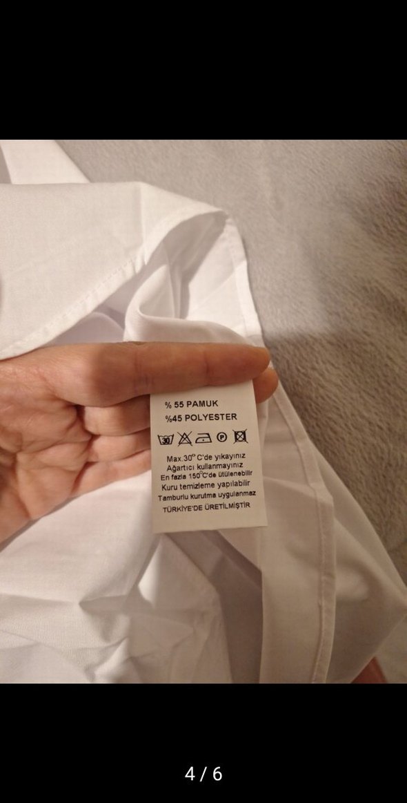 Beyaz Uzun Kollu Düğmeli Erkek Gömlek - Görsel 5