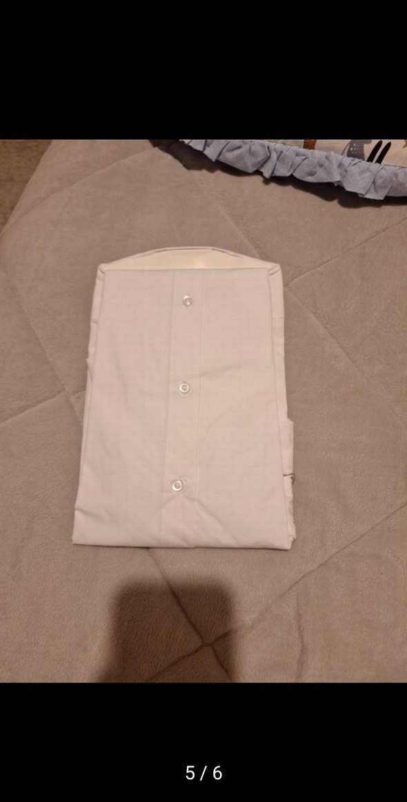 Beyaz Uzun Kollu Düğmeli Erkek Gömlek - Görsel 2